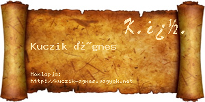 Kuczik Ágnes névjegykártya