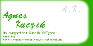 agnes kuczik business card